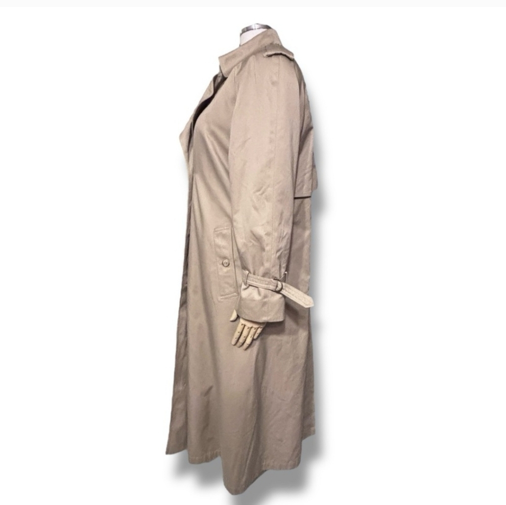 LONDON TOWNE Tan Double Breasted Trench Coat VINTAGE - Picture 7 of 12